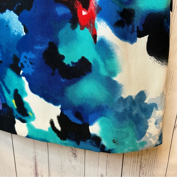 Mario Serrani Italy Dress Women’s Size 8 White With Colorful Print Sleeveless - Picture 7 of 8